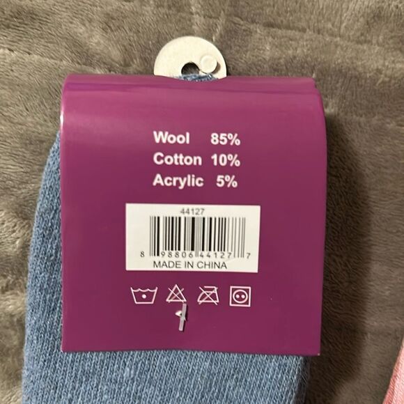 Faux Heat Trendz Ladies 3 Pair Lamb Wool Socks Blue Pink Lavender/Purple - Picture 4 of 9